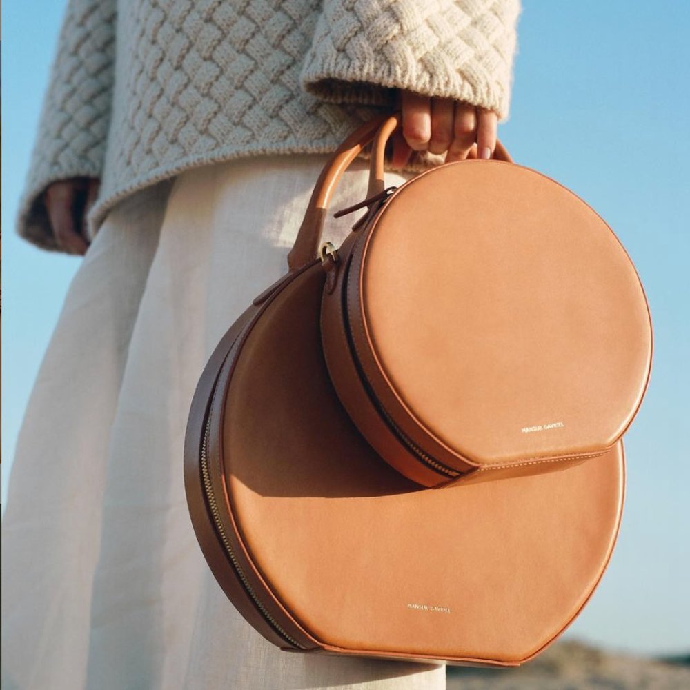Mansur Gavriel Moss Green Leather Circle Bag